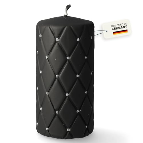 Stumpenkerze Tosca | schwarz | Brenndauer: ca. 84 h | ohne Duft |...