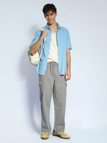 Image of Urbano Fashion Men's Loose Baggy Fit Cargo Jogger Chino Pant with 6 Pockets Stretchable