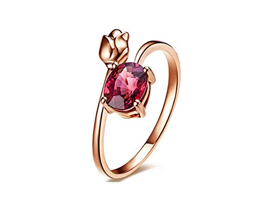 ZXH Nueva S925 Plata Anillo Abierto Rosa Granate Anillo Anillo De La Mujer Europea Y Americana Par Anillo De Mujer Moda