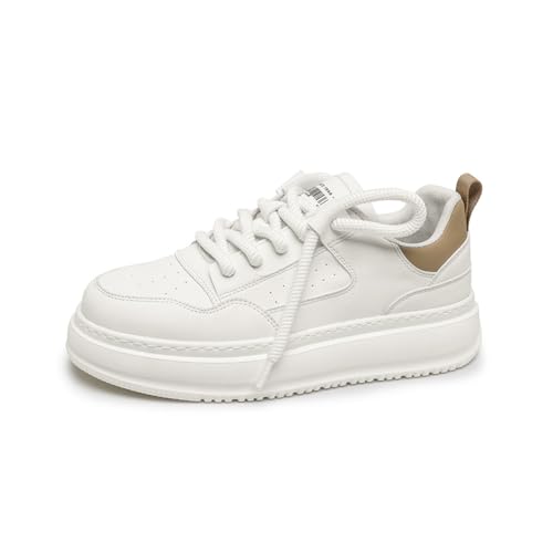 Chaussures de marche confortables en cuir beige homme taille 41 contre la fatigue