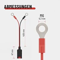 ABSINA Batterieanschlusskabel M6 Ringösen für Kfz Ladegerät A800 & A3800 – Ansicht 6