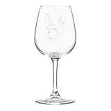 French Bulldog Dog Themed Etched 12.75oz Libbey Wine Glass