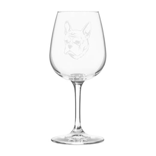 Etched Laser Art Personalized Dog Themed Etched Wine Glass - Custom Dog Breed Wine Glasses, Ideal for Pet Lovers, Unique Birthday Gift for Men & Women, Personalized Gift - French Bulldog, 12.75 oz