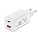 Produktbild Hama USB-C-Ladegerät 65W (2 Port Netzteil USB C + USB A, Schnellladegerät mit Quick Charge 3.0 u. Power Delivery, USB Ladegerät mit GaN-Technologie, Universal-Ladegerät für Handy, Tablet, Laptop) weiß