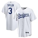 Outerstuff Chris Taylor Los Angeles Dodgers #3 MLB Kids Youth 4-20 White Home Player Jersey - Size 18-20