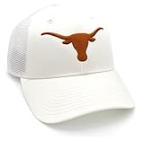 Officially Licensed Texas University White/Orange Mesh Trucker Hat Classic Adjustable Embroidered Primary Team Logo Structured Snapback Sports Ball Cap