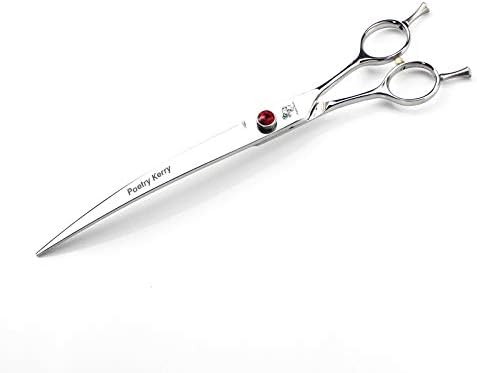 high-end Professional pet Care 7/7.5/8/9 inch pet Scissors 440C Steel Silver (9.0inch Curved Scissors)