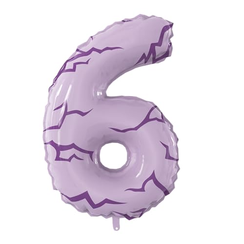 K-pop Tattoo 40 Inch Number 6 Foil Balloon Anime Themed Big Large Number Balloon for K-pop Anime Themed Boys Girls Birthday Anniversary Party Decorations