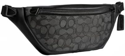 COACH League Belt Bag in Signature Jacquard Charcoal/Black One Size