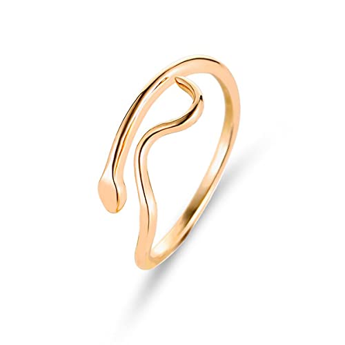 24 JOYAS Anillo Serpiente Dorada Ajustable - Sortija Romántica para Mujer símbolo de sabiduría Cover