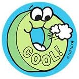 Cool!/ Candy Mint Scent Retro Scratch n Sniff Stinky Stickers by Trend; 24 Seals/Pack - Authentic 1980s Designs!