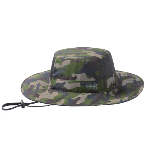 BASSDASH Chapeau Pêche UPF 50+, Large Bord Imperméable
