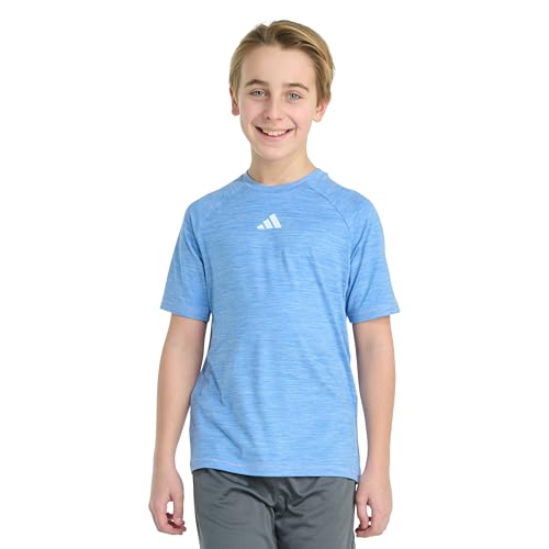 adidas Boys' Short Sleeve Essential Polyester Mélange Tee