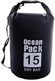 Bolsa Ocean Pack Impermeável, 15 Litros, Estanque para Mergulho, Praia, Pescaria e Cachoeira (Preto)