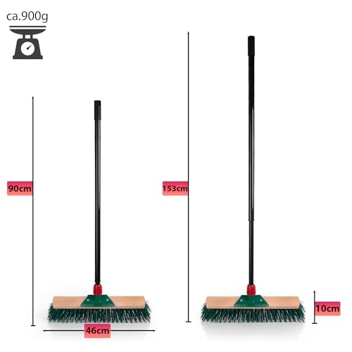 BigDean Straßenbesen mit Teleskopstiel Besen ausziehbar bis 153 cm – Kehrbesen mit Schabkante & Made in Germany – Bild 4