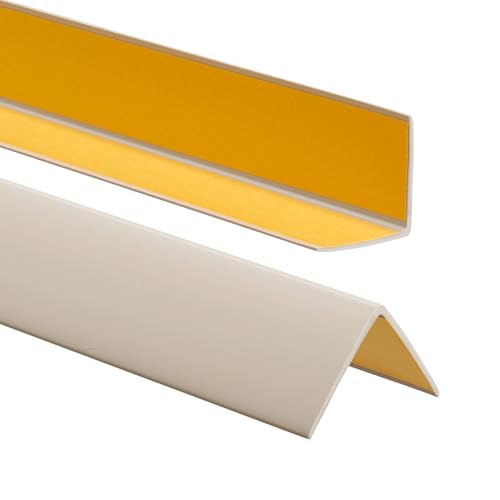 ProfiPVC Cornière PVC 50x50 mm 80cm - Baguette d’angle de protection, profilé d'angle caoutchouc autoadhésif - Protection d'angles et rebords, flexible, facile à installer, Beige