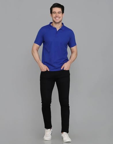 Image of INKKR Men's Combo Polo Neck Cotton Blend Solid T-Shirt (Pack of 2)