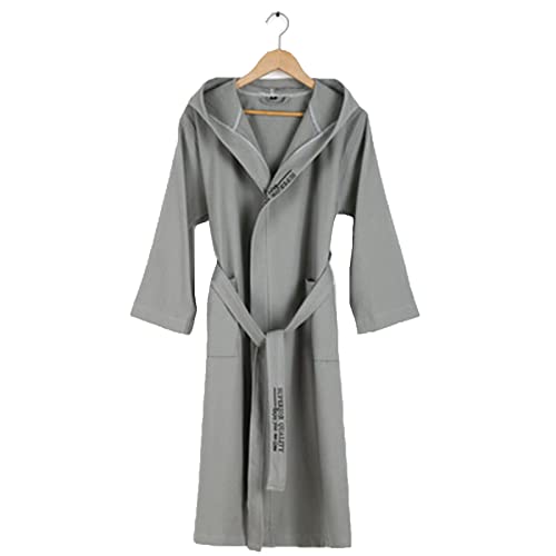 YYAI-HHJU Peignoir en Coton avec Peignoir À Capuche, Peignoir Luxueux en Tissu Nid d'abeille pour Salle De Bains, Chambre, Intérieur Et Extérieur (Couleur: Gris, Taille: M) (Gris XL) Cover