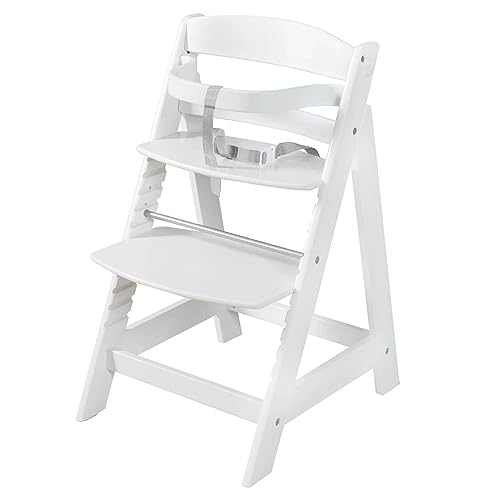 Roba Seggiolone Evolutivo Born Up 2 In 1, Sdraietta Roba Style Grigia Reclinabile, Fodera Impermeabile, Altezza Regolabile, Robusto E Resistente, Ergonomico, Fino Ai 70 Kg, Legno Laccato Bianco - 6
