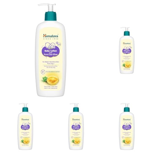 Image of Himalaya Baby Lotion with Pure Cow Ghee 400ml | ph 5.5 | Aloe vera | Safe for newborns | For baby's sensitive skin safe from day 1| No Parabens | No Phthalates | No Mineral Oil | No Synthetic color | Pediatrician evaluated