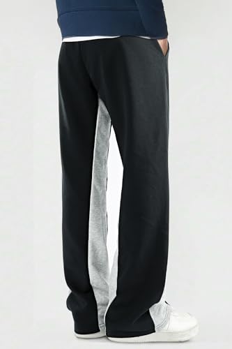 GINGTTO Mens Sweatpants Open Bottom Patchwork Stacked Paint Track Pants2