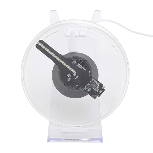 Sxhlseller Proyector de Ventilador de Holograma 3D, Proyector de Holograma 3D de 1080p con Control Remoto, Proyector de Pantalla Holográfica Portátil con Cubierta Protectora para Comercio,