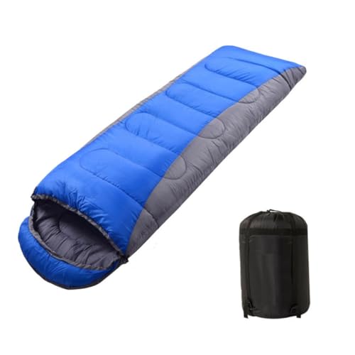 EXCEART 冬用加厚アウトドアスリーピングバッグ 防水軽量フード付き寝袋 大人用キャンプ登山ハイキング用