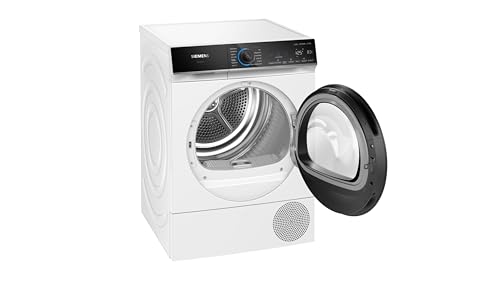 Siemens WQ46B2D0AM iQ700, Wärmepumpentrockner 9 kg, Selbstreinigender Kondensator, schonendes Trocknen, intelligentDry, Halbe Beladung, Knitterschutz, Home Connect, Trommelinnenbeleuchtung, Weiß