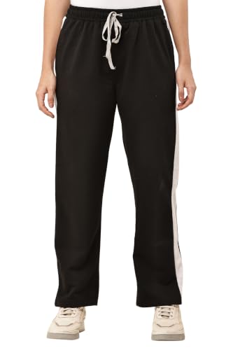 Image of Women's Loose Fit Track Pants - Polycotton Joggers with Elastic Waistband & Side Pockets | Lower Comfortable for Gym, Running & Casual Wear