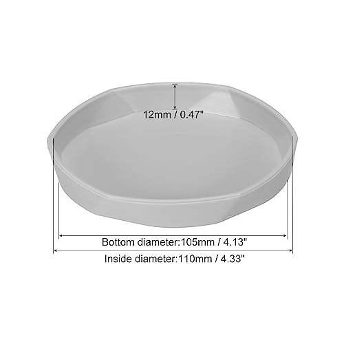 PATIKIL Plant Pot Saucers 4.3 Inch, 5 Pack Plastic Hexagonal Round Flower Drip Tray for Indoor Outdoor Gray - Image 2