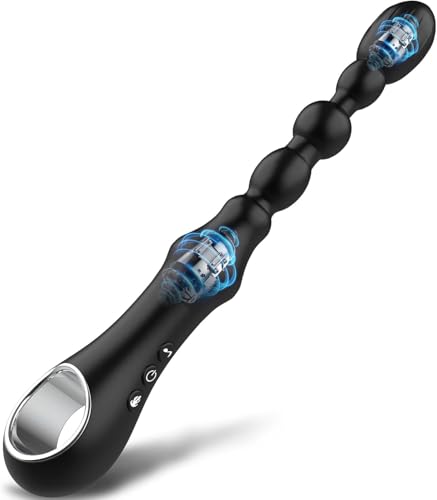 Vibrating Anal Beads Sex Toys, Heating Anal Vibrators Prostate Massager Silicone Butt Plug, Waterproof Rechargeable G-spot Anal Sex Toys for Men Women Couples with 7 Vibration Modes