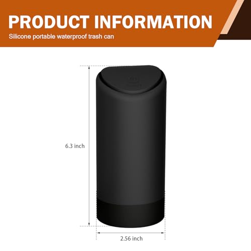 Image of Pack of 1 Center Console Trash Can, Car Trash Can, Plastic Cup-Type Sundries Storage Box, for Most Car (Black #6.29 inch inch x 2.55 inch inch), REWLJT1003BL-1PC-2