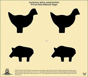 Buy Official NRA Shooting Targets, 50 Foot Pistol Target, Chicken Pig ...