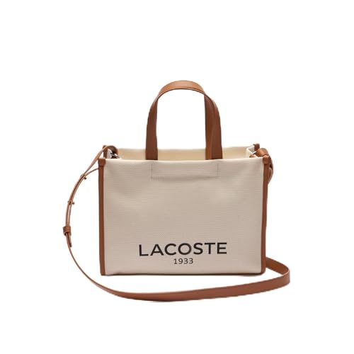 Lacoste Womens Small Heritage Cotton Canvas Tote Bag Natural Tan One Size
