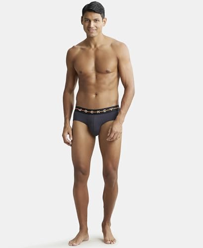 Jockey NY15 Men's Super Combed Cotton Elastane Stretch Solid Brief with Ultrasoft Waistband
