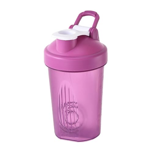 YWMJZEU Botella/Coctelera de 401–500 Ml, Portátil, Vaso Mezclador a Prueba de Fugas, Botella Mezcladora para Leche, Agua, Bebidas, Café, Gimnasio, púrpura