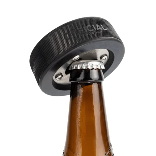 Hockey Puck Bottle Opener Coaster