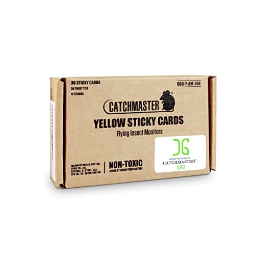 Catchmaster Yellow Sticky Trap 72Pk, Adhesive Outdoor Mosquito Trap, Protect Live Plants Indoor, Gnat, Bug, & Fly Trap, Glue Traps For Home, Farm, Garden, Hydroponics, Shed, & Greenhouse, Pest Control #TOP2