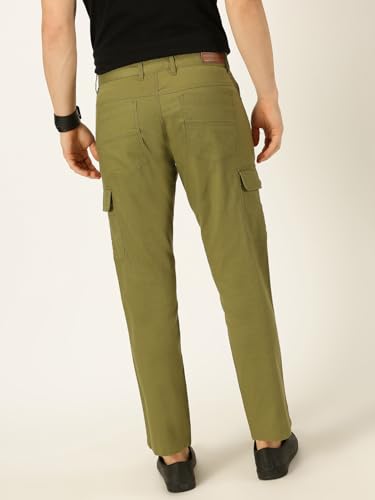 Image of Thomas Scott Men's | Solid | Light Weight | Breathable Fabric | 6 Pocket | Ankle Length | Mid Rise | Regular Fit | Cotton Blend | Button Waist | Chino Trouser | Pants