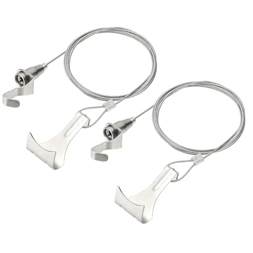 Image of uxcell 2Pcs Picture Hanging Wire Kit, 1.5 m x 1.5 mm Heavy Duty Picture Hangers Adjustable Wire Rope with S-Hooks and Loop, Load 35kg /77.1 lbs for Hanging Mirrors Light Lamp Artwork