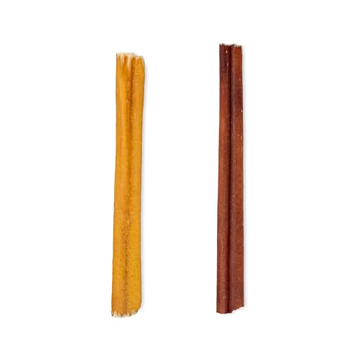 Image of GigaBite Bully Sticks for Dogs All Natural Beef Pizzle Dog Chews, Odor & Rawhide Free Dog Treats, Long Lasting High Protein Chews Digestible Dental Dog Treat - Sticks (Regular 6 inch), Pack of 10