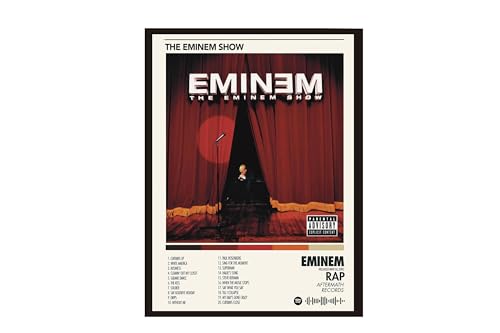 Image of BLINKART Eminem - Eminem Show Wall Photo Frames | Wall Art for Bedroom, Living Room, Studio or Office | Album Cover Print with Spotify Song Link QR Code | Gift for Fans | Decorative Music Wall Art - 8x12 In
