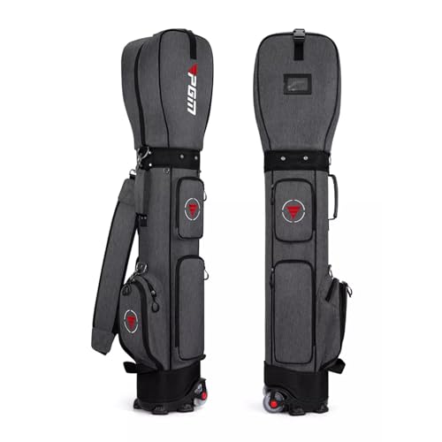 キャディバッグ キャスター付き トロリーゴルフバッグ 撥水 ゴルフバッグ シンプル 耐摩耗 大容量 多機能収納 軽量 安定感 持ち運び便利 初心者/ゴルフ愛好家 試合/練習用 プレゼント 男女兼用(Dark grey)