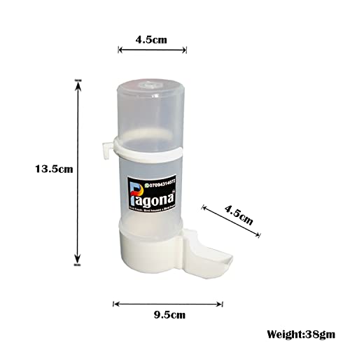 Image of Pagona Plastic - Imported Cage Gulfi Cup Bird Water And Food Hanging Feeder Suitable For Small Cage Birds Like Love Birds, Finches, Cockatiel And Ext.. (200Ml, Pack Of 10)