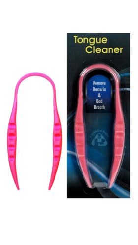 AARNAV Pink Plastic Tongue Cleaner Plastic Tongue Scraper Cleaners - Oral Dental Care | Bad Breath Remover (Pink)