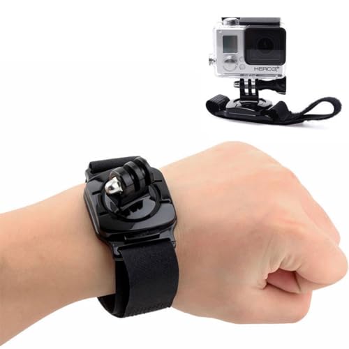 Image of 360 Rotation Hand Wrist Strap Mount Glove for GoPro Hero 13 /12 /11 /10 /9 /8 /7 /6 & DJI Osmo Action 5 Pro /4 /3 - Adjustable Action Camera Hand Mount (Hand Grip Mount)