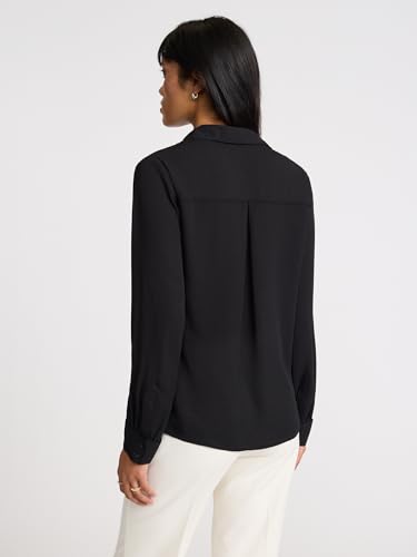 EXPRESS Women’s Portofino Shirt – Relaxed Fit Lightweight Crepe Button-Up, Long Sleeve2