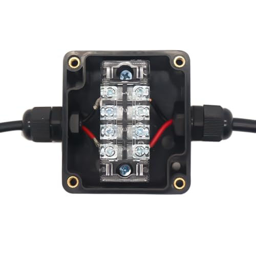 Watertight Junction Box, IP67 Waterproof Electrical Project Box with 8P 15A Barrier Terminals,1 in/3 Out Cable Glands Electronic Enclosure 3.94" x 2.68" x 1.97"