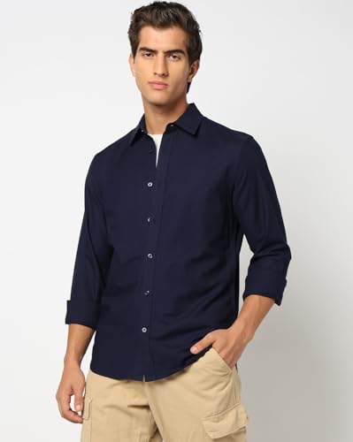 Image of Gap Men's Cotton Solid Regular Fit Casual Shirt