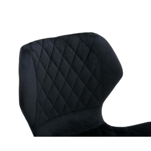 Image of Dream Furnishing - Set of 2 Bar /Kitchen Chairs 360 Degree Rotatable Swivel Elegant Classy & Comfortable Chair with Golden Base and Velvet Fabric (2 Chairs) (Black Model 2)